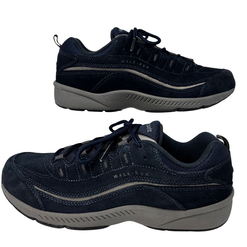 Easy‎ Spirit Romy Women's Size 8.5 W Walking Shoes Navy Suede Comfort Sneakers